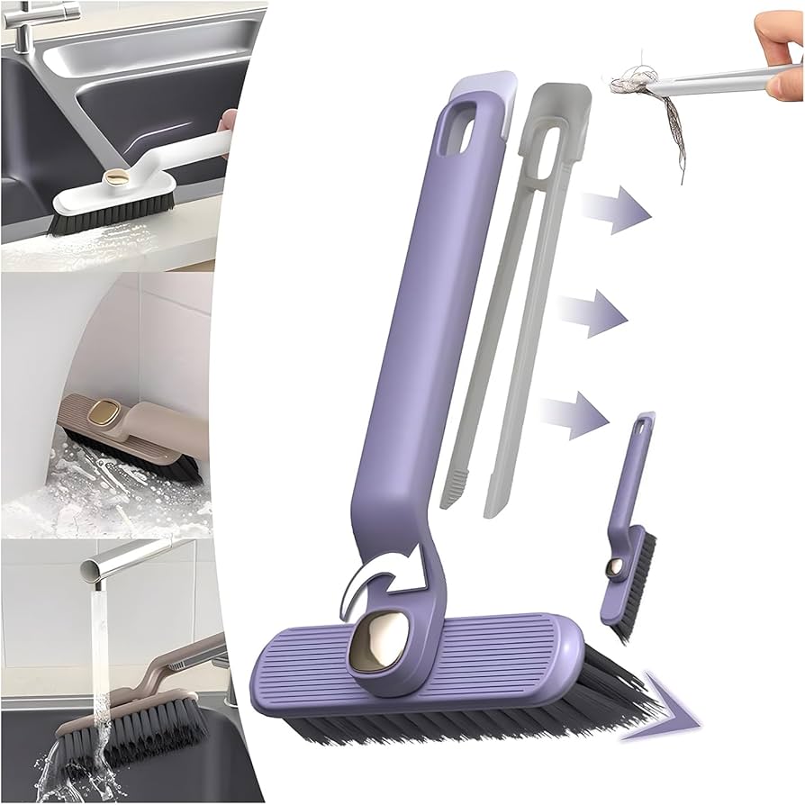Multi-Function Rotating Crevice Cleaning Brush, 360 Degree Rotating Crevice Cleaning Brush, Hard Bristle Crevice Gap Brush, Corners Cleaning Tool for Cleaning Bathroom, Kitchens Tile Floors