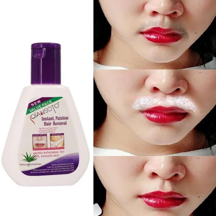 Instant, Painless Hair Removal, QIANSOTO brand Natural extraction reduces face hair and body hair natural extraction Painless hair removal essence