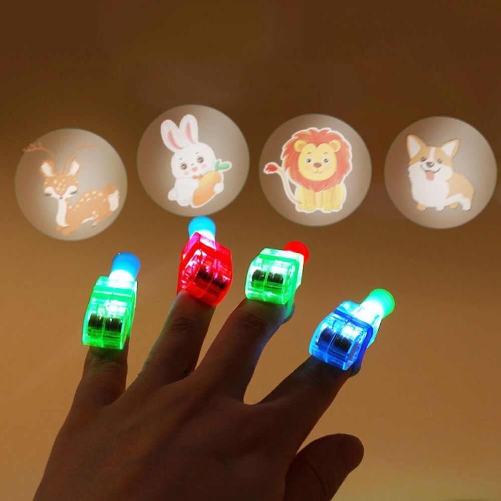 10pcs Finger Projection Lights ,Versatile Finger Lights with Cartoon Images, Finger Ring Glow toys for Kids Adults ,Perfect for Party Supplies & Party Favors
