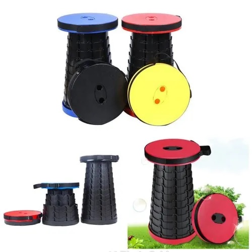 Portable Collapsible Retractable Folding Stool, Lightweight Telescoping Foldable Camping Stool for Adults for Outdoor Fishing Hiking Gardening Travel BBQ, Hunting, Indoor Activities
