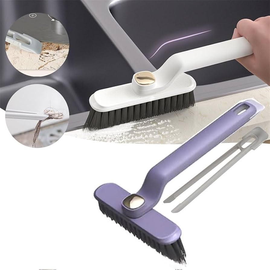 Multi-Function Rotating Crevice Cleaning Brush, 360 Degree Rotating Crevice Cleaning Brush, Hard Bristle Crevice Gap Brush, Corners Cleaning Tool for Cleaning Bathroom, Kitchens Tile Floors