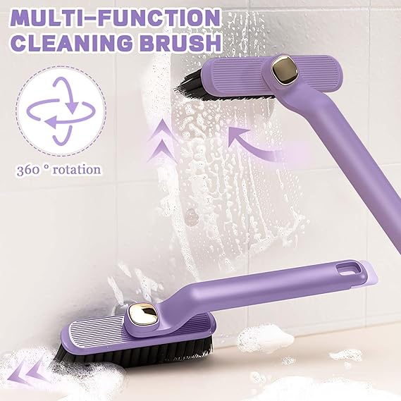 Multi-Function Rotating Crevice Cleaning Brush, 360 Degree Rotating Crevice Cleaning Brush, Hard Bristle Crevice Gap Brush, Corners Cleaning Tool for Cleaning Bathroom, Kitchens Tile Floors
