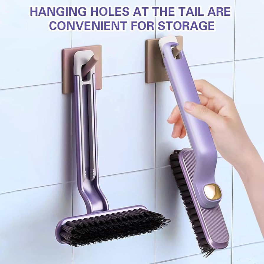 Multi-Function Rotating Crevice Cleaning Brush, 360 Degree Rotating Crevice Cleaning Brush, Hard Bristle Crevice Gap Brush, Corners Cleaning Tool for Cleaning Bathroom, Kitchens Tile Floors
