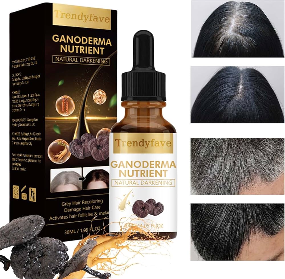 Ganoderma Hair Blackening Serum 30ml Anti-Grey Hair for Healthier and Thicker Hair